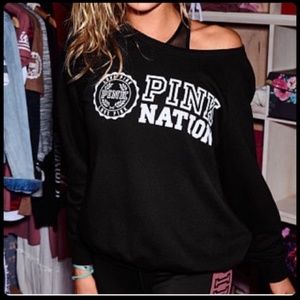 Off the shoulder pink long sleeve